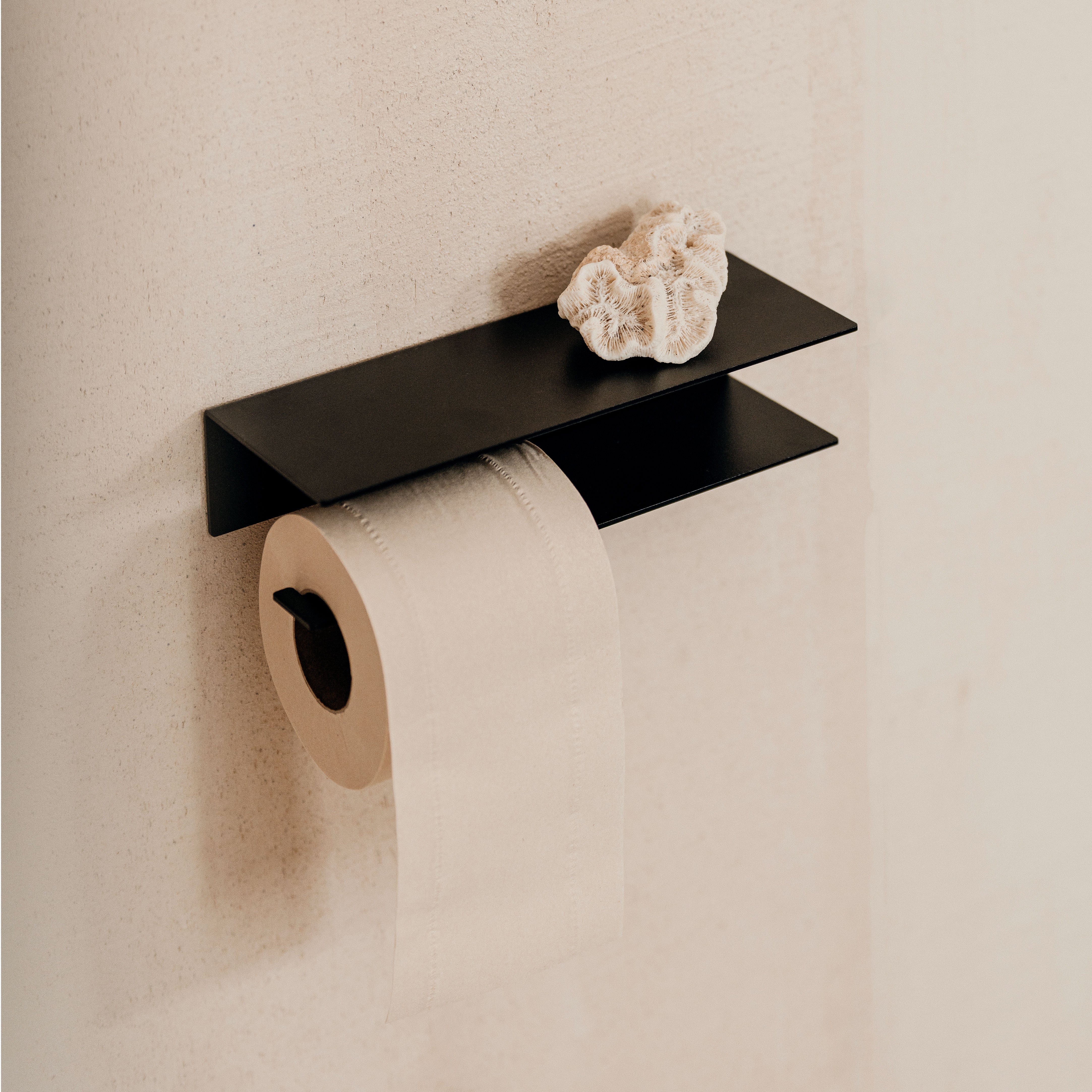 Serviteur WC Gedy ARTU COMBO Porte brosse WC et Papier Toilette Noir Mat  000011321400000