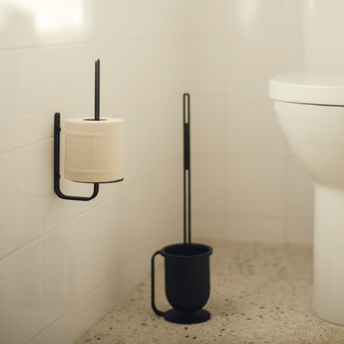 LILLE wall-mounted toilet paper holder for spare rolls