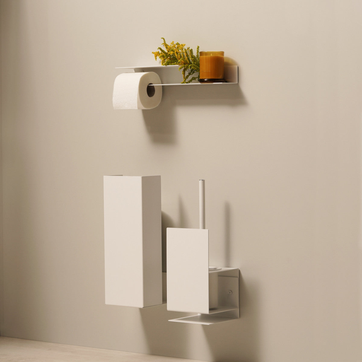 toilettenpapier aufbewahrung design BERNO Toilettenpapierhalter mit Ablage