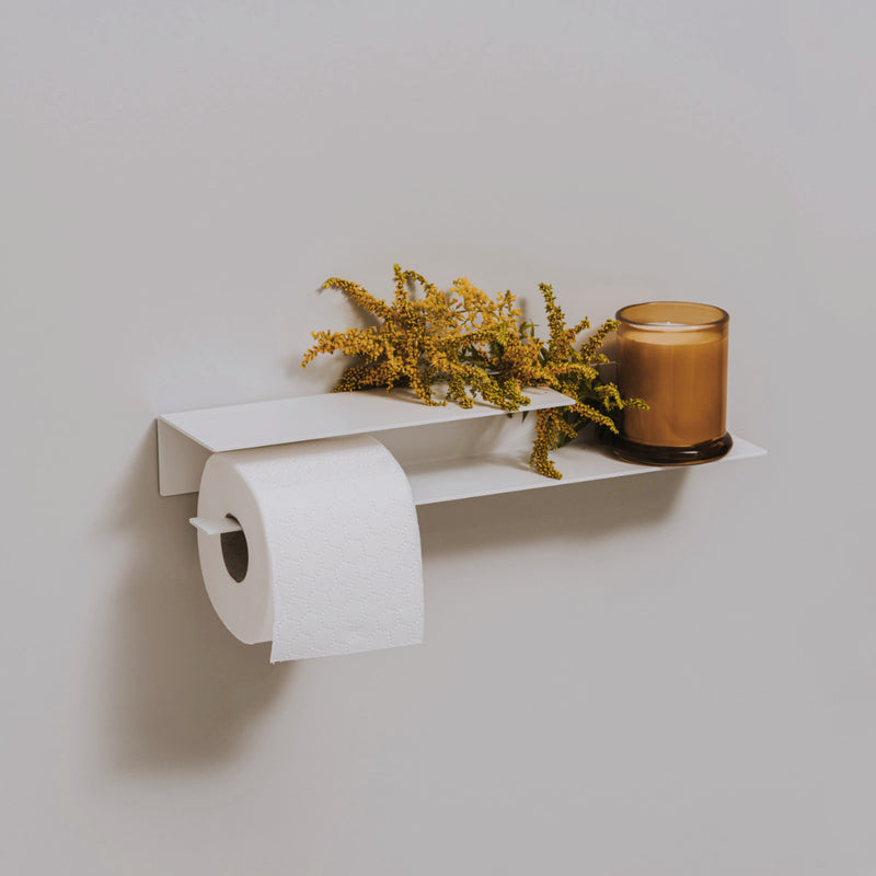 Free Standing Toilet Paper Holder Wooden Shelf Multiple Roll